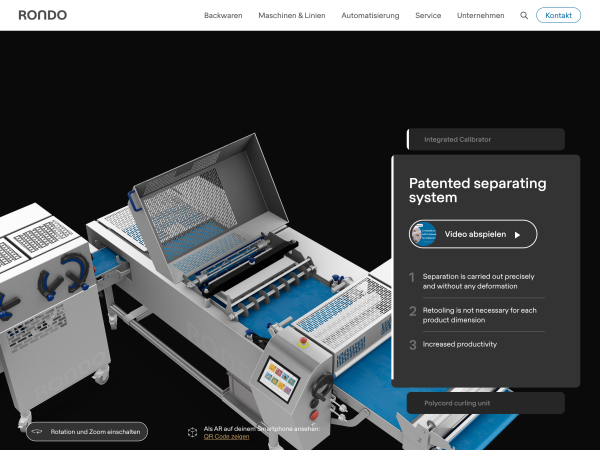 Interaktives 3D-Modell einer Maschine von RONDO