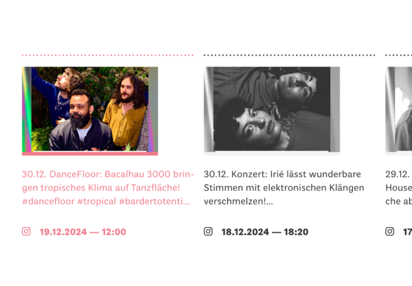 Screenshot der Social Wall auf der Website des Naturhistorischen Museum Bern